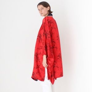 Pure SILK Chinese Dragon Red Kimono Robe‎ Duster